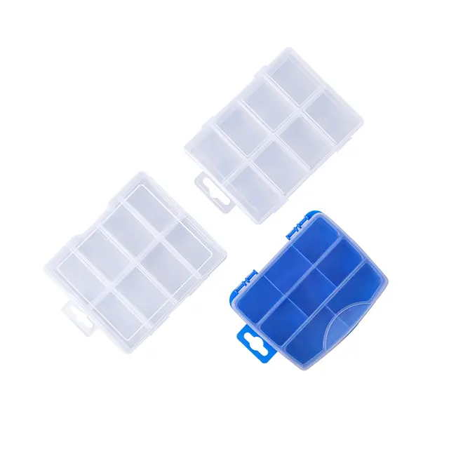 8 Grids Plastic PP Clear Storage Transparent Box ZYPP8C